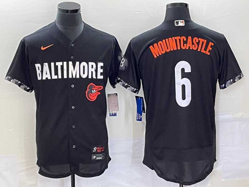 Mens Baltimore Orioles #6 Ryan Mountcastle Black 2023 City Connect Flex Base Stitched Jersey